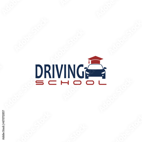 Driving school logo icon isolated on white background