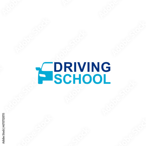 Driving school logo icon isolated on white background