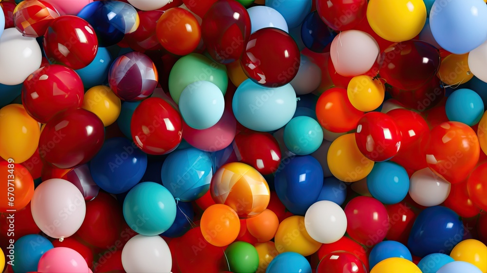 a bunch of different colored balloons are in a pile and one is red, white, blue, yellow, green, and orange. generative ai a bunch of different colored balloons are in a pile and one is red, white, blue, yellow, green, and orange. generative ai