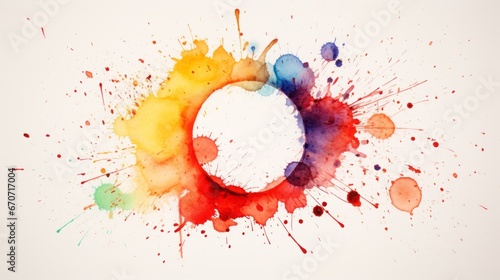 Stain ring watercolor circle mark glass red drink isolated paper cup trace background white. Watercolor stamp spill stain ring round drop grunge print splatter liquid splash alcohol ink water art spot