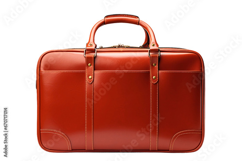 Sleek modern leather attache case isolated on transparent background, Generative Ai