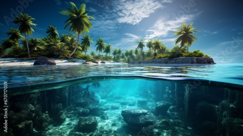 tropical paradise island ai generated