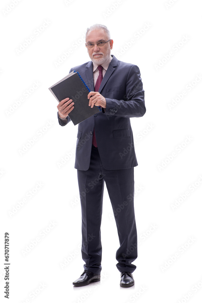 Old businessman isolated on white Old businessman isolated on white
