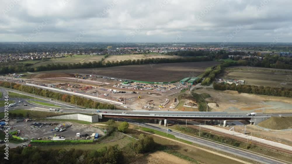Aerial view of new Beaulieu Parkway slip road .reversing. Beaulieu Parkway Bridge connects the A12 to the expanding Beaulieu Park housing estate to ease traffic congestion. Aerial view of new Beaulieu Parkway slip road .reversing. Beaulieu Parkway Bridge connects the A12 to the expanding Beaulieu Park housing estate to ease traffic congestion.