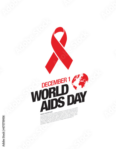 world aids day poster layout design, vector illustration