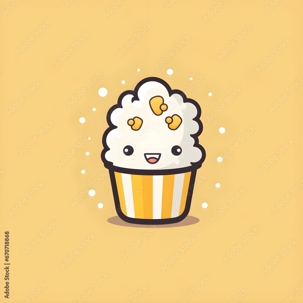 Cute and Simple Popcorn Logo Design Cute and Simple Popcorn Logo Design