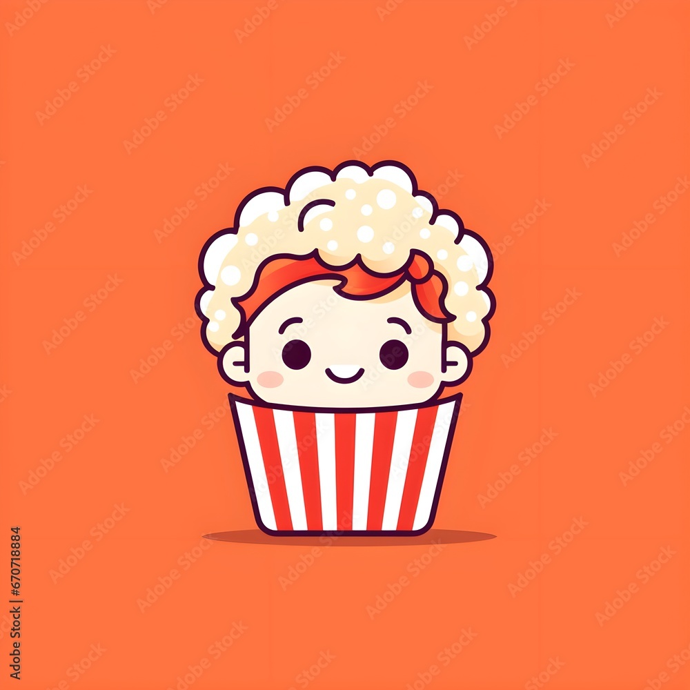 Cute and Simple Popcorn Logo Design Cute and Simple Popcorn Logo Design