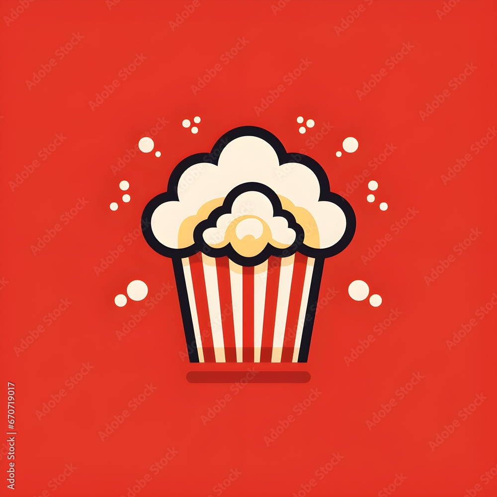 Cute and Simple Popcorn Logo Design Cute and Simple Popcorn Logo Design