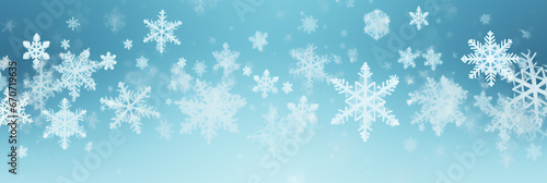 Minimal snowflake panorama background, snowflake banner