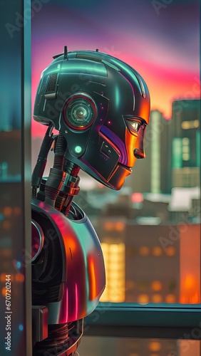 Ai Robots at Sunset 