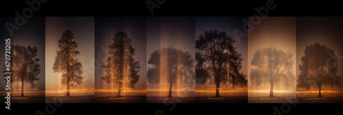 tree lighting fire effects background wallpaper web banner