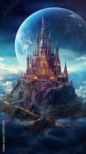 fantasy castle in the space