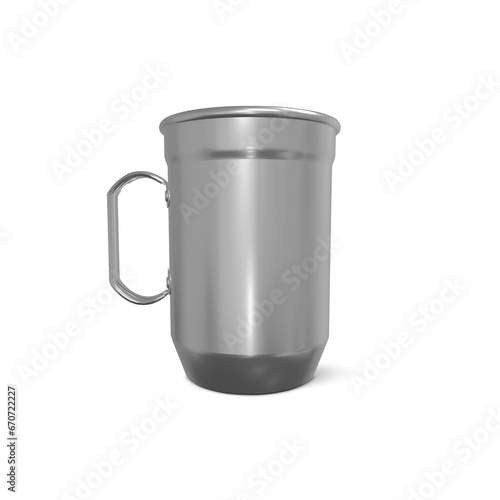 An Aluminium Cup isolated on a white background