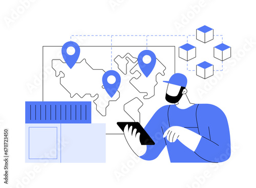 Supply chain management isolated cartoon vector illustrations.