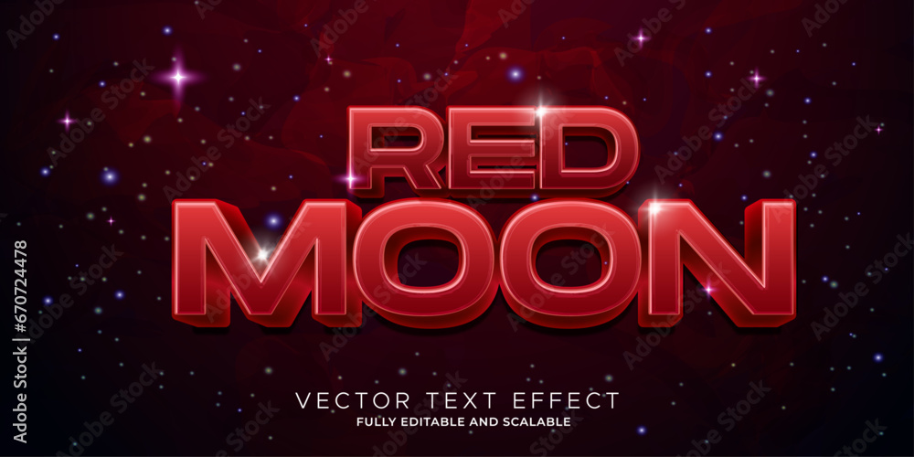Obraz premium Editable Red Moon Typography Vector