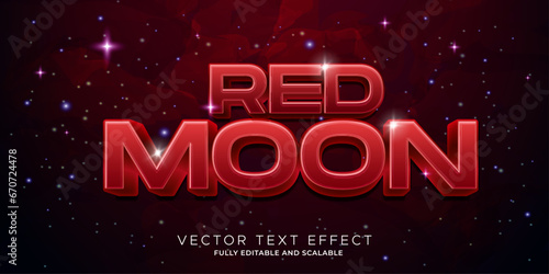 Editable Red Moon Typography Vector