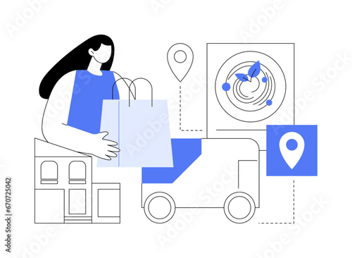Food delivery robot isolated cartoon vector illustrations.