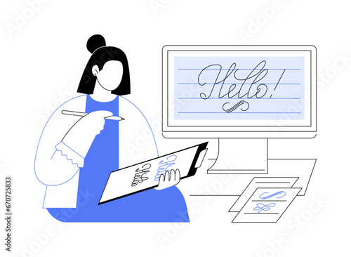 Calligraphy isolated cartoon vector illustrations.