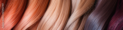 A Banner illustration of different hair colours