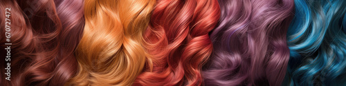 A Banner illustration of different hair colours