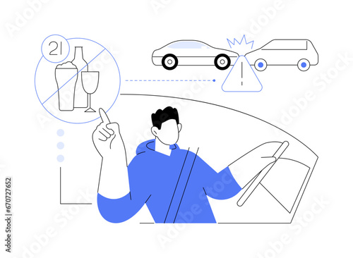 Legal drinking age abstract concept vector illustration.