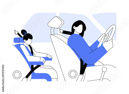 Child passenger safety abstract concept vector illustration.