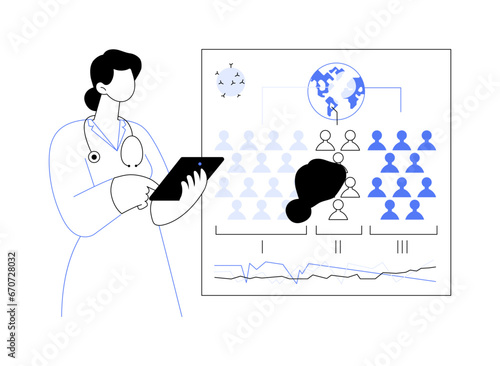 Outbreak investigation abstract concept vector illustration.