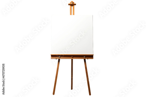 Realistic easel and Canvas Ready for Artistry isolated on transparent background, Generative Ai