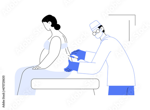 Anaesthetics in labour abstract concept vector illustration.