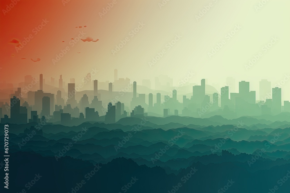 Fototapeta premium Abstract illustration of environmental pollution, disaster and destruction, done in trendy style.
