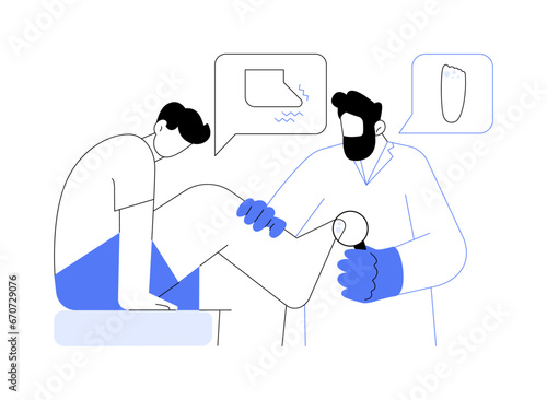 Athletes foot treatment abstract concept vector illustration.