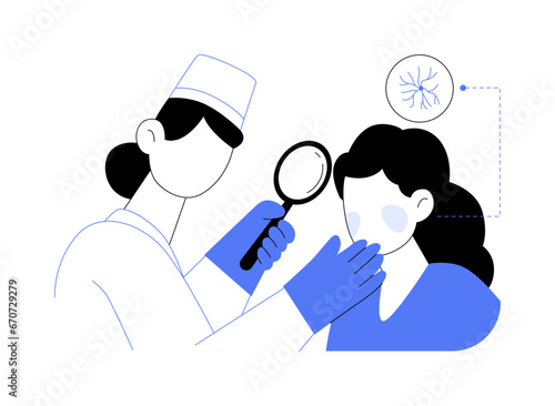 Rosacea treatment abstract concept vector illustration.