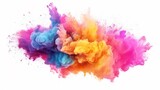 Abstract powder splatted background. Colorful powder explosion on white background. Colored cloud. Colorful dust explode. Paint Holi. High Quality Image