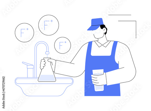 Water fluoridation abstract concept vector illustration.