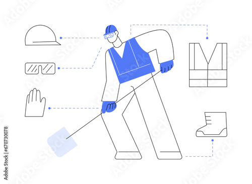 Work injury prevention abstract concept vector illustration.
