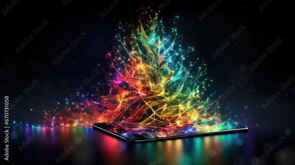 abstract christmas wallpaper on the smartphone. realistic 3D effect. abstract christmas wallpaper on the smartphone. realistic 3D effect.