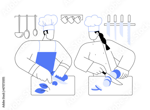 Sous chef abstract concept vector illustration.