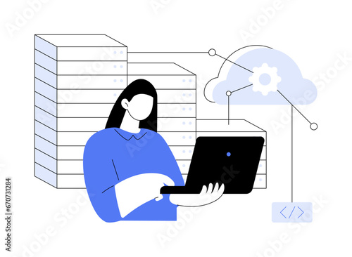 Cloud architect abstract concept vector illustration.