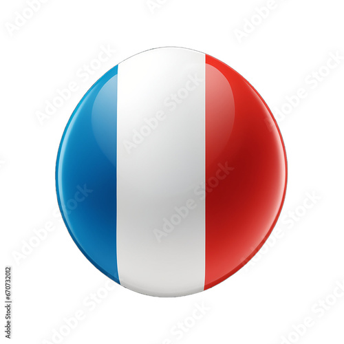 French flag 3D icon on transparent background PNG image
