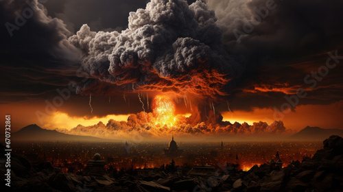Nuclear explosion in the city.