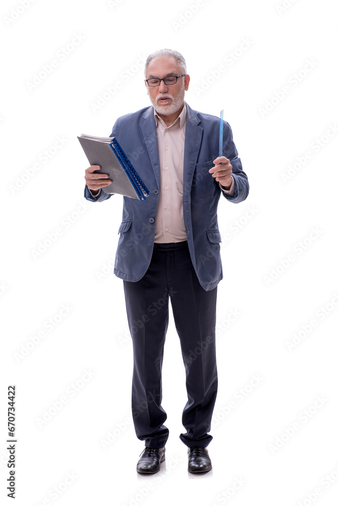 Old businessman isolated on white Old businessman isolated on white