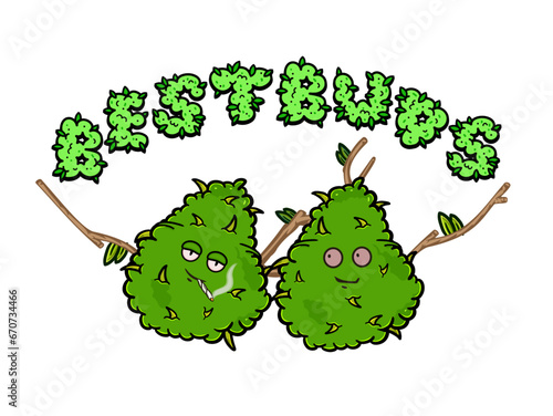 Best Buds Cannabis Buds T Shirt and Sticker Design