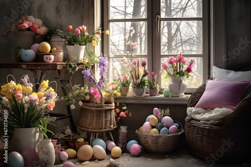 Easter themed interior decorations