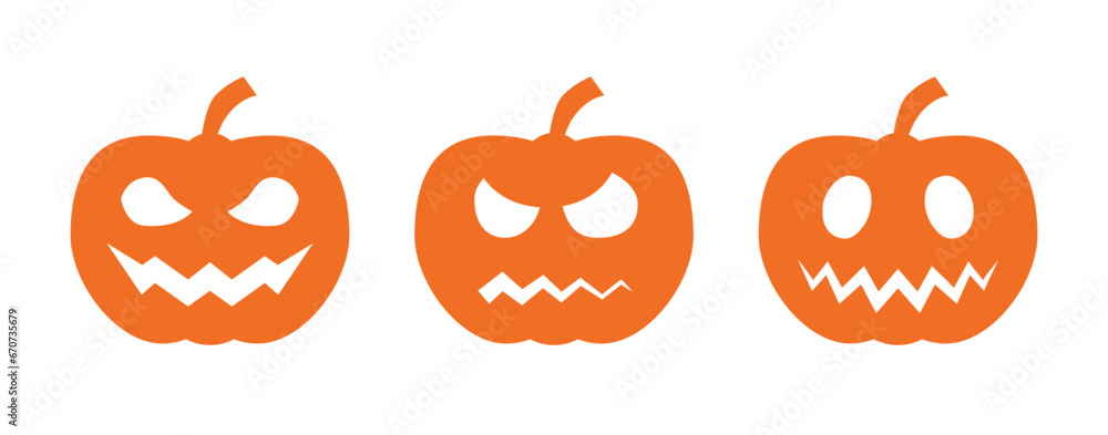 Spooky Halloween Pumpkin Vector Icons Spooky Halloween Pumpkin Vector Icons