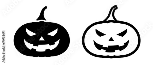 Spooky And Scary Halloween Pumpkin Vector Icon Jack-o-lantern Symbol