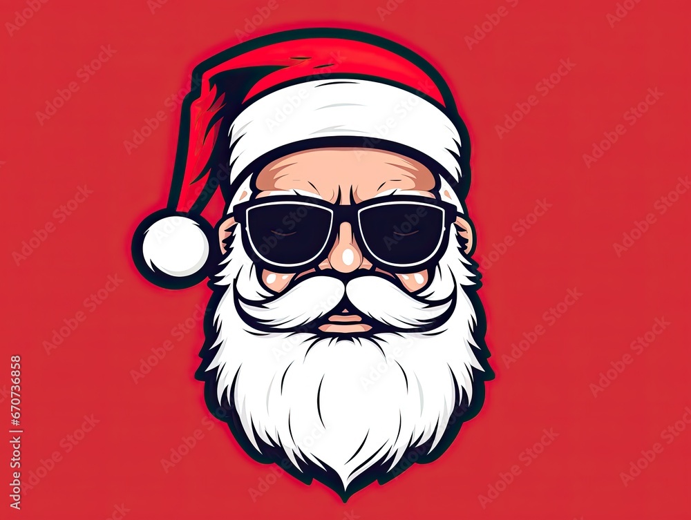 logo-like christmas illustration of a santa. logo-like christmas illustration of a santa.