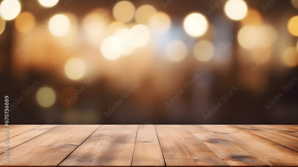 Rustic Wooden Table with Blurred Background Rustic Wooden Table with Blurred Background