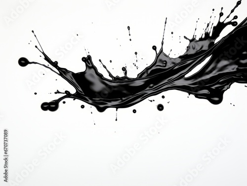 black paint splash on white background