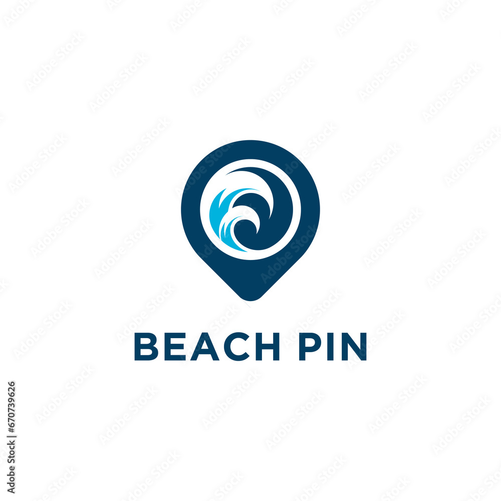 Travel point logo design. Beach point logo design template
