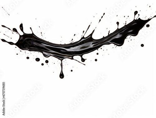 black paint splash on white background